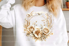 White Boho Wedding Floral Clipart Bundle - CraftNest - Digital Crafting and Art