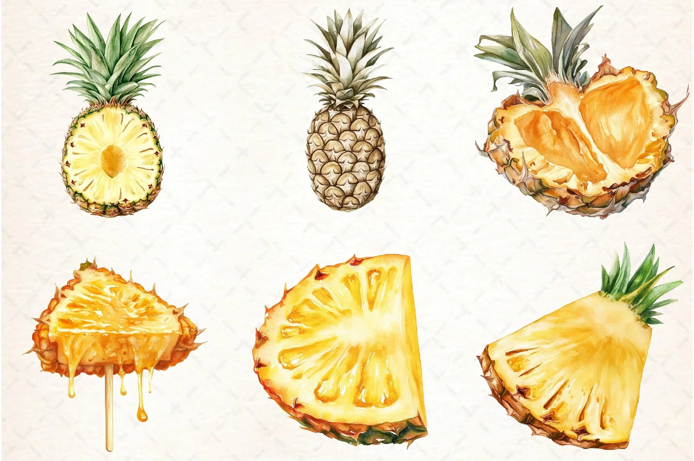 Pineapple Clipart Set - CraftNest - Digital Crafting and Art