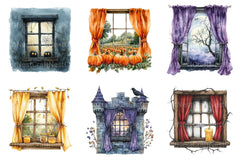 Cute Haunted Window Views Clipart Bundle - CraftNest - Digital Crafting and Art