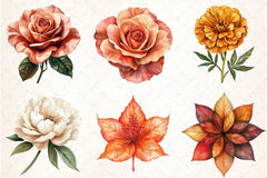 Fall Flowers Clipart Bundle 4 - CraftNest - Digital Crafting and Art