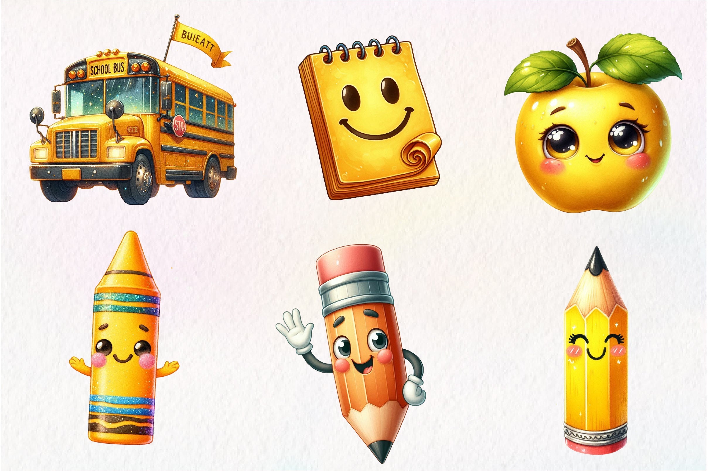 Cute Back To School Clipart Bundle