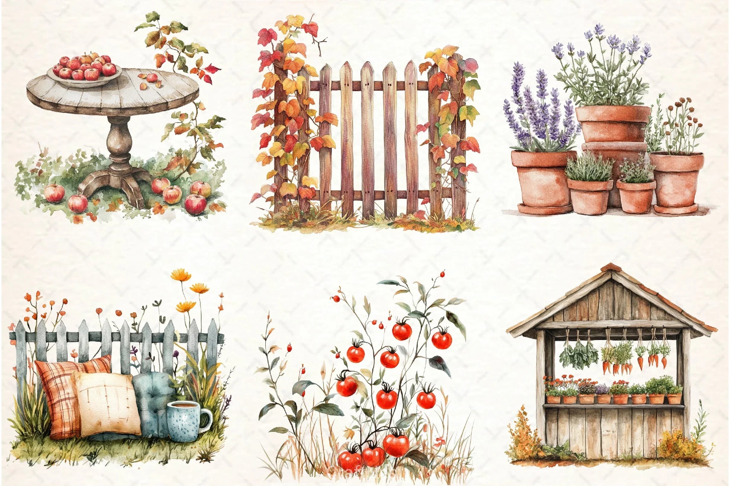 Autumn Day Garden Clipart Bundle - CraftNest - Digital Crafting and Art