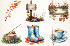Fall Fishing Clipart Bundle - CraftNest - Digital Crafting and Art