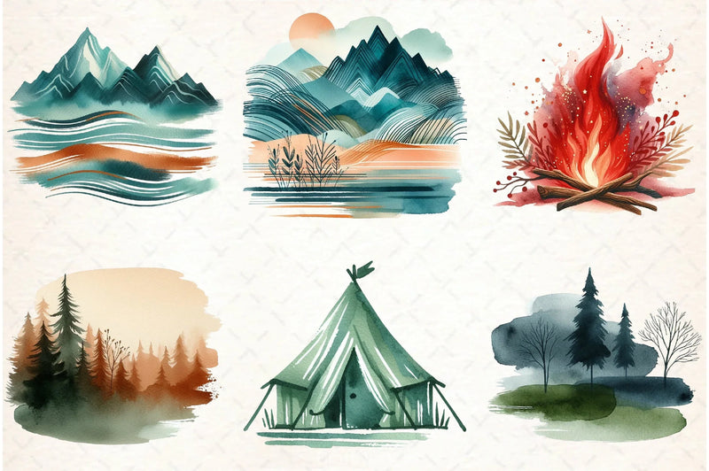 Camping Mode Clipart Bundle - CraftNest - Digital Crafting and Art