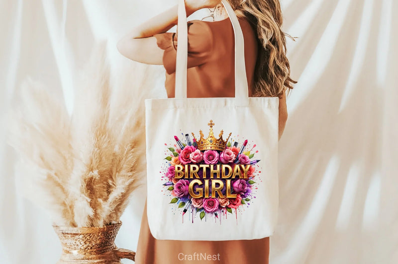 Birthday Girl Floral Clipart Bundle 2 - CraftNest - Digital Crafting and Art