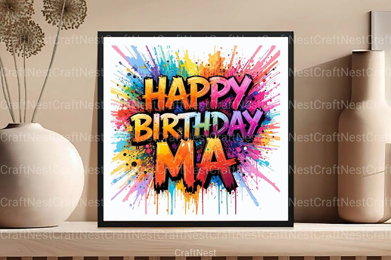 Happy Birthday Ma Clipart Bundle - CraftNest - Digital Crafting and Art