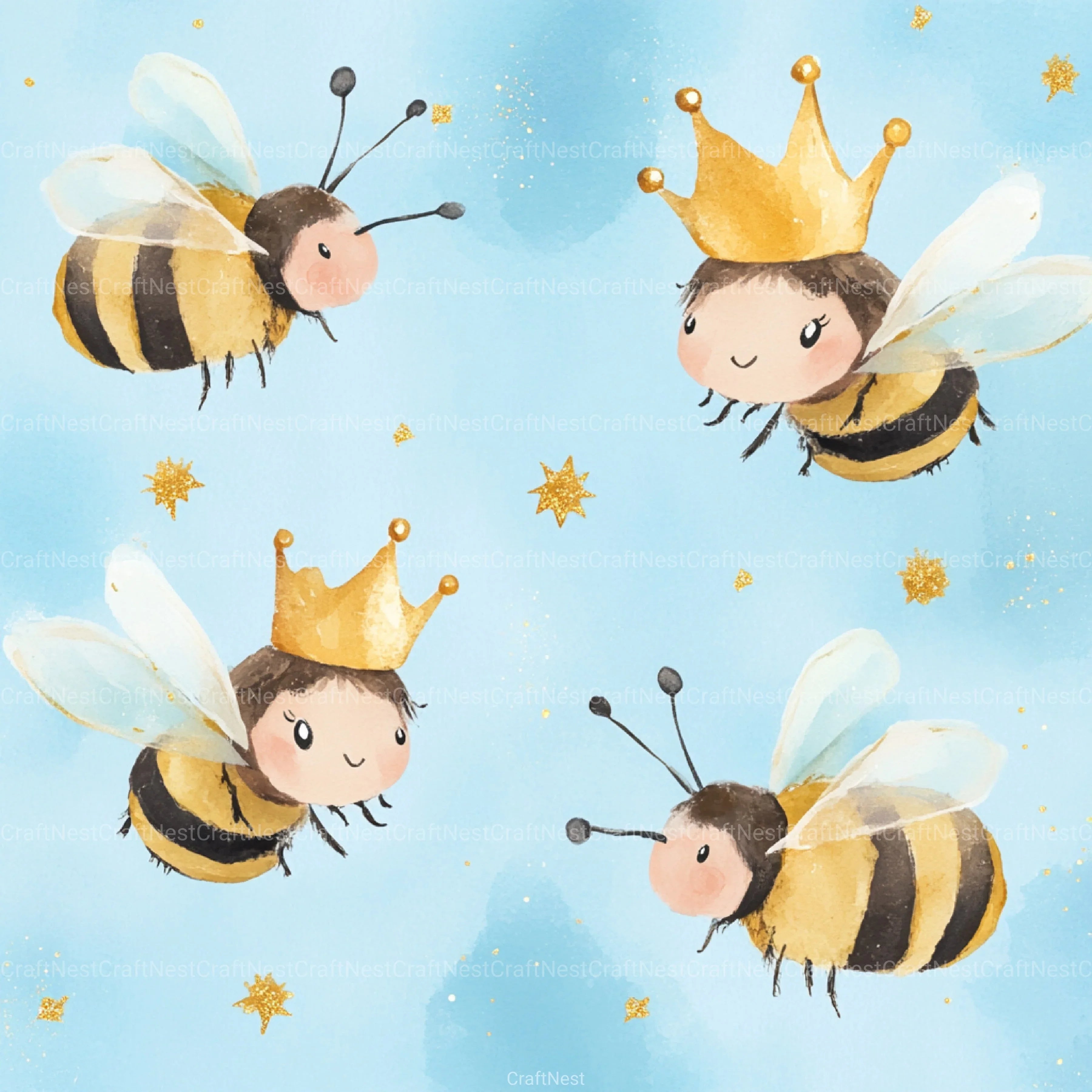 Princess Bee Digital Paper - CraftNest - Digital Crafting and Art
