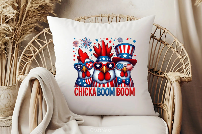 Patriotic Chicken USA 4th of July Clipart Bundle - CraftNest - Digital Crafting and Art