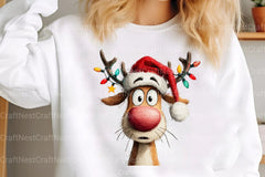 Funny Christmas Reindeer & Tree Clipart Bundle - CraftNest - Digital Crafting and Art