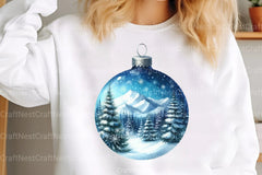 Blue Baubles Christmas Tree Ornaments Clipart Bundle - CraftNest - Digital Crafting and Art