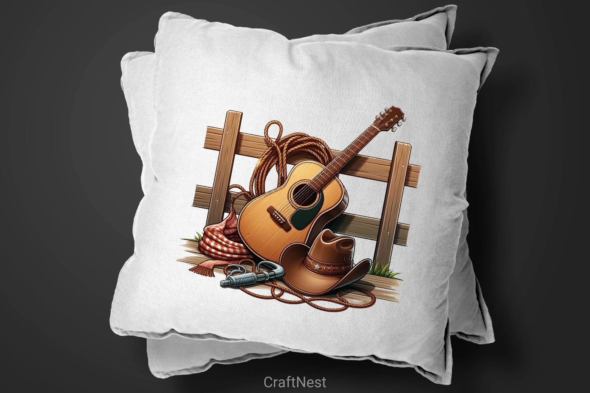 Guitar Cowboy Hat Fence Clipart Bundle - CraftNest - Digital Crafting and Art