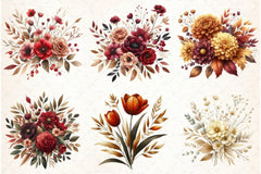 Fall Floral Clipart Bundle - CraftNest - Digital Crafting and Art