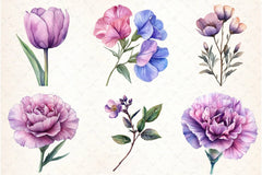 Lavender & Pink Flowers Clipart Bundle 3 - CraftNest - Digital Crafting and Art