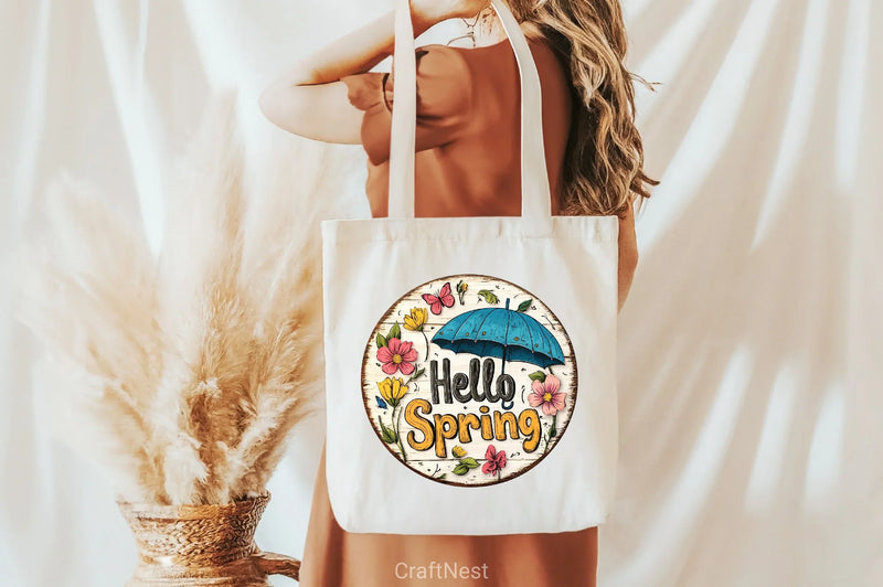 Hello Spring Floral Sign Clipart Bundle - CraftNest - Digital Crafting and Art