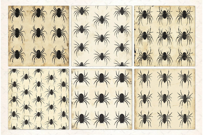 Halloween Spiders Digital Paper Pack - CraftNest - Digital Crafting and Art