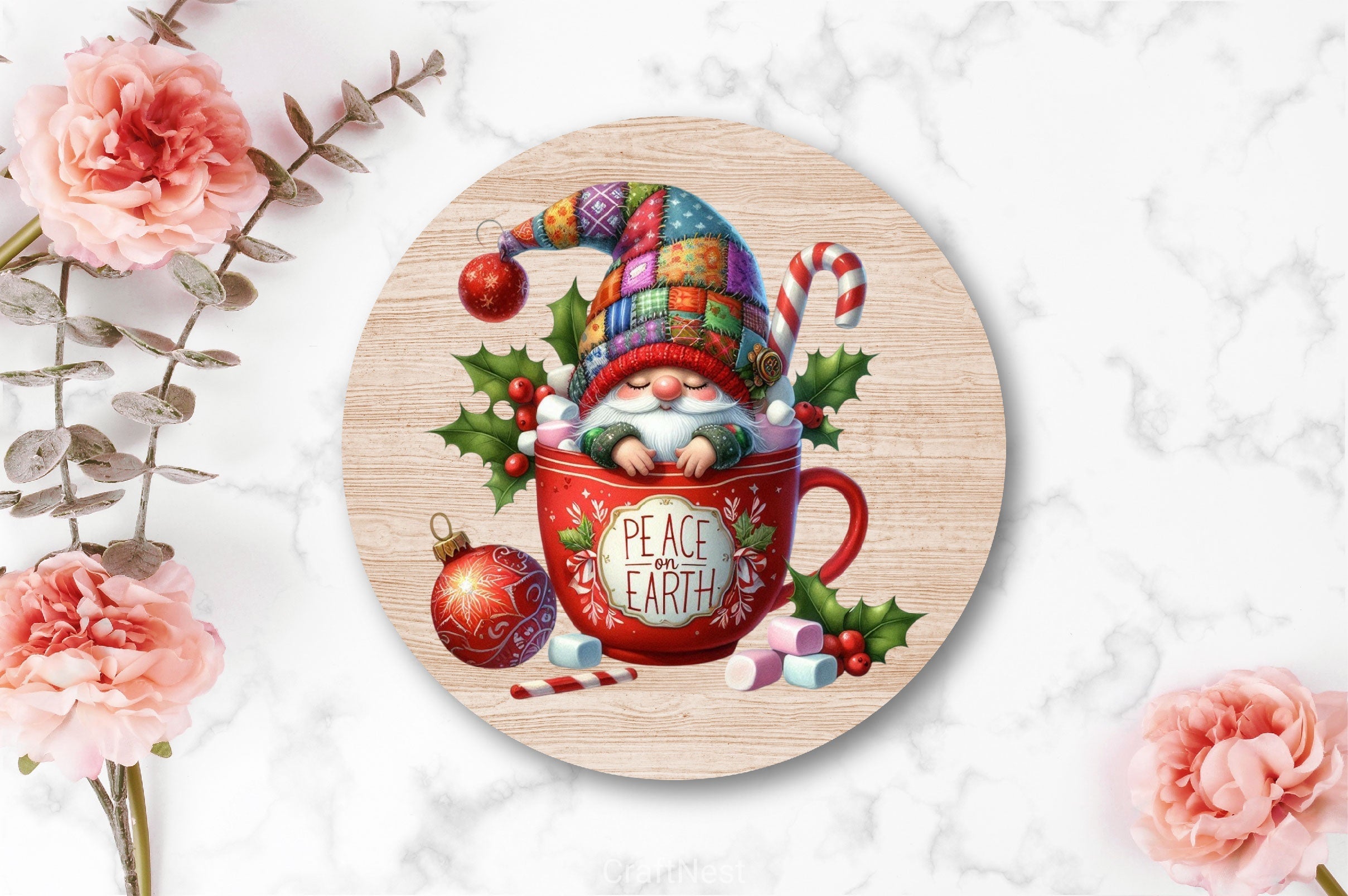 Holiday Christmas Coffee Gnome Clipart Bundle
