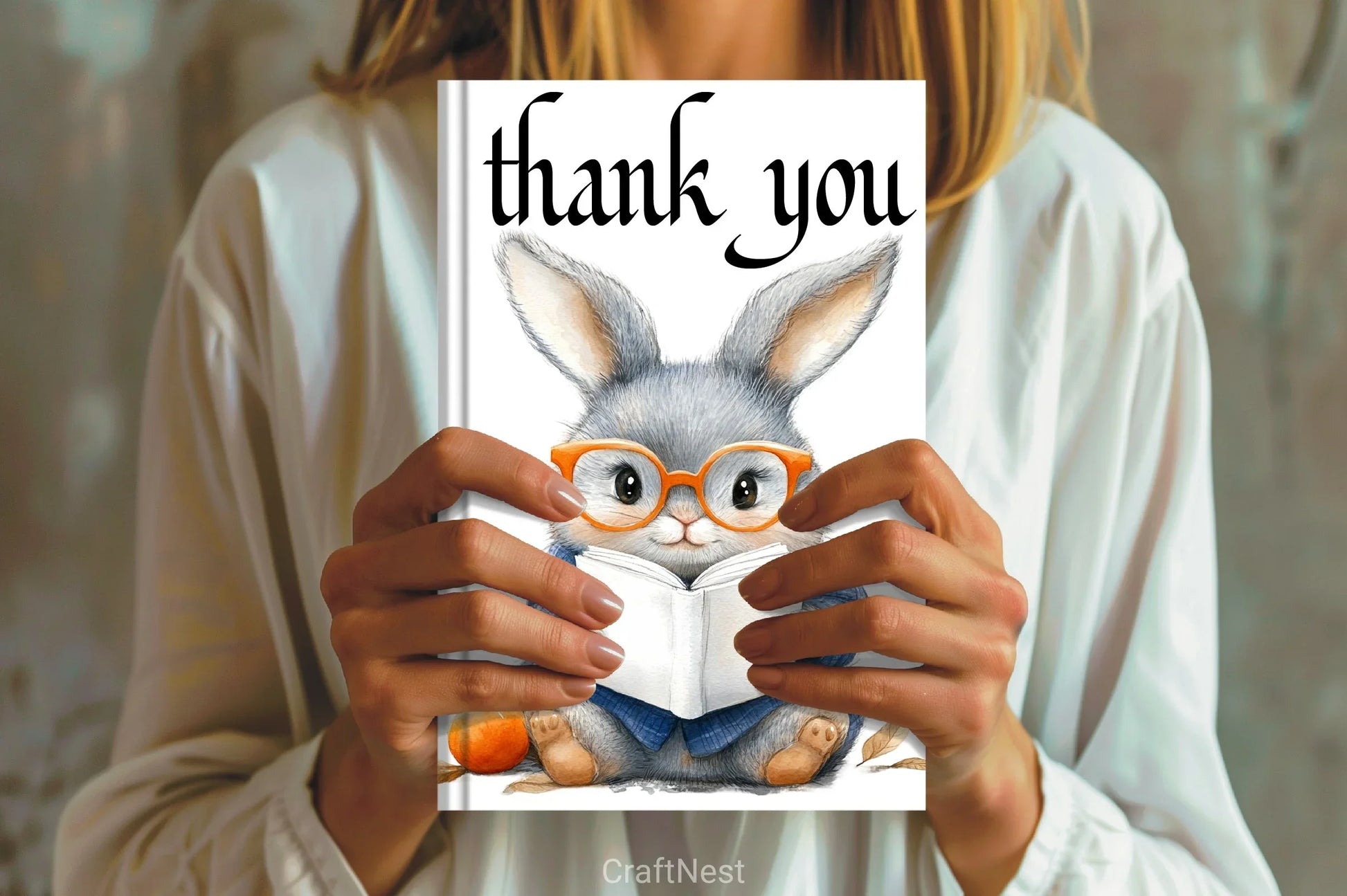 Bunny With Book Clipart Bundle 2 - CraftNest - Digital Crafting and Art