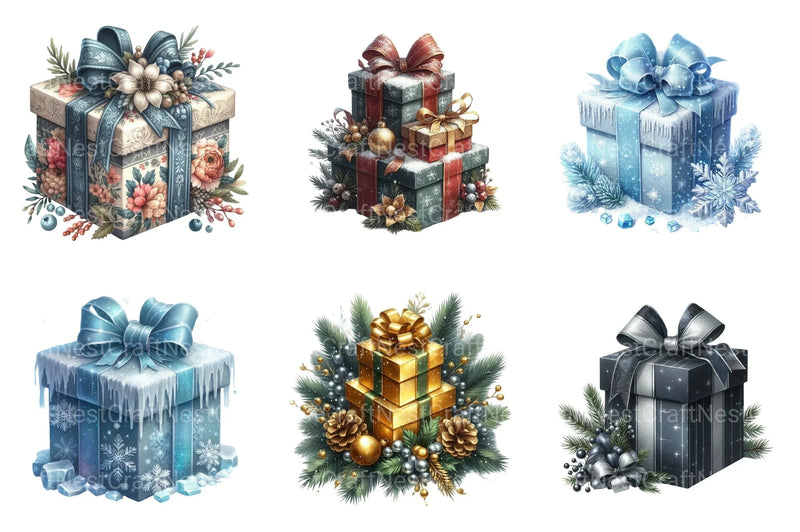 Christmas Presents & Gifts Clipart Bundle for Commercial Use - CraftNest - Digital Crafting and Art