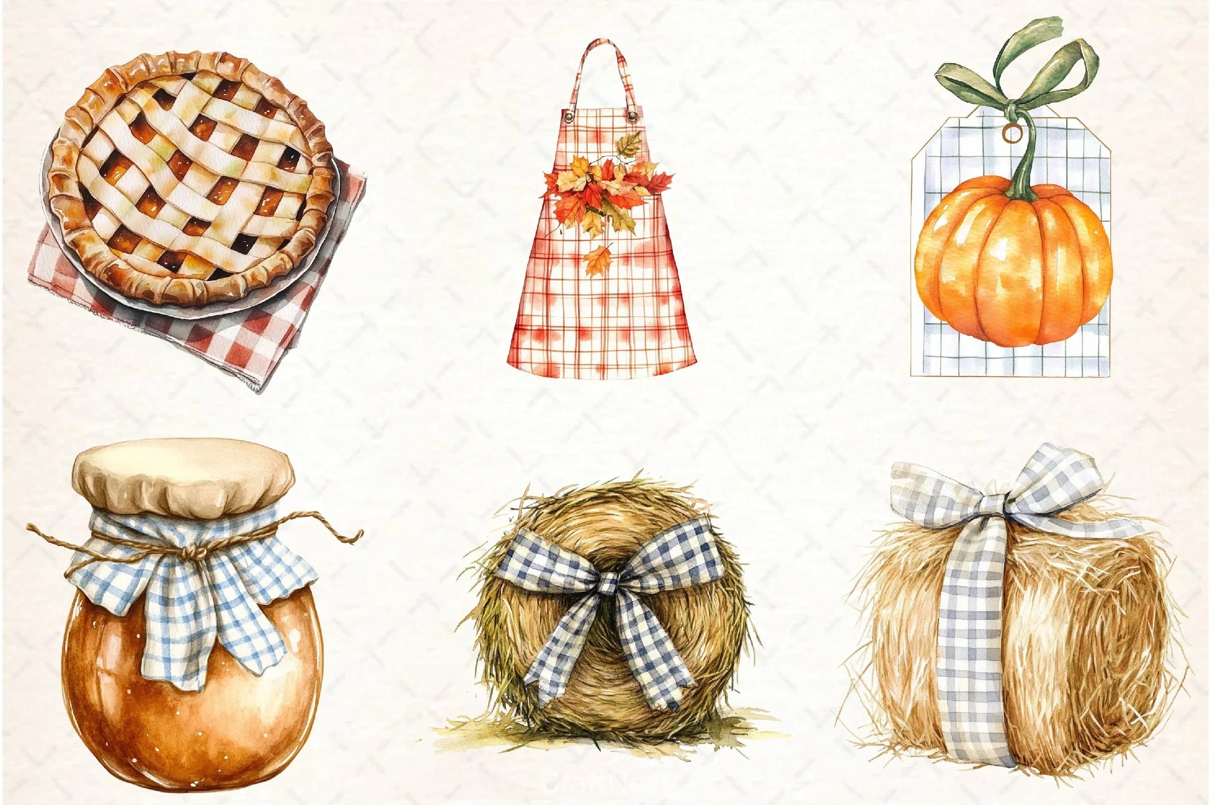 Gingham Autumn Clipart Bundle 5 - CraftNest - Digital Crafting and Art