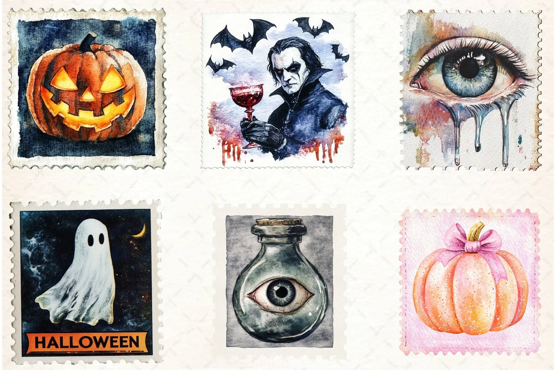 Halloween Stamp Clipart Bundle 3 - CraftNest - Digital Crafting and Art