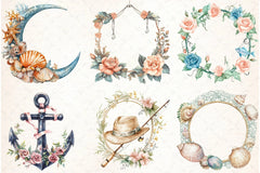 Coquette Coastal Fisherman Clipart Bundle - CraftNest - Digital Crafting and Art