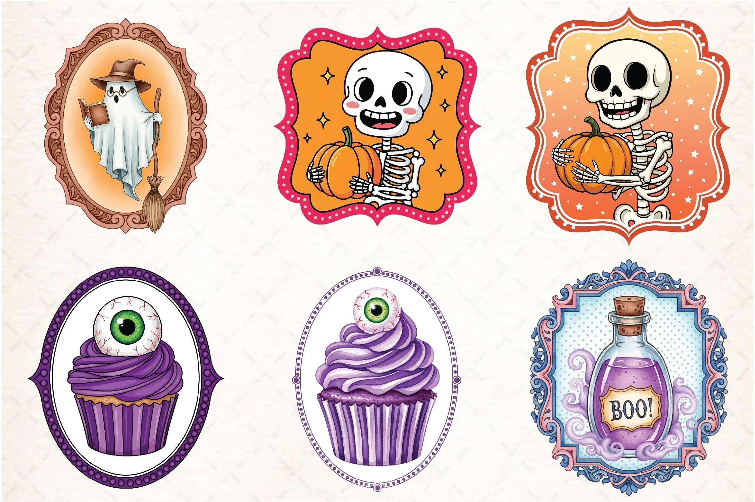 Vintage Halloween Frames Clipart Bundle - CraftNest - Digital Crafting and Art