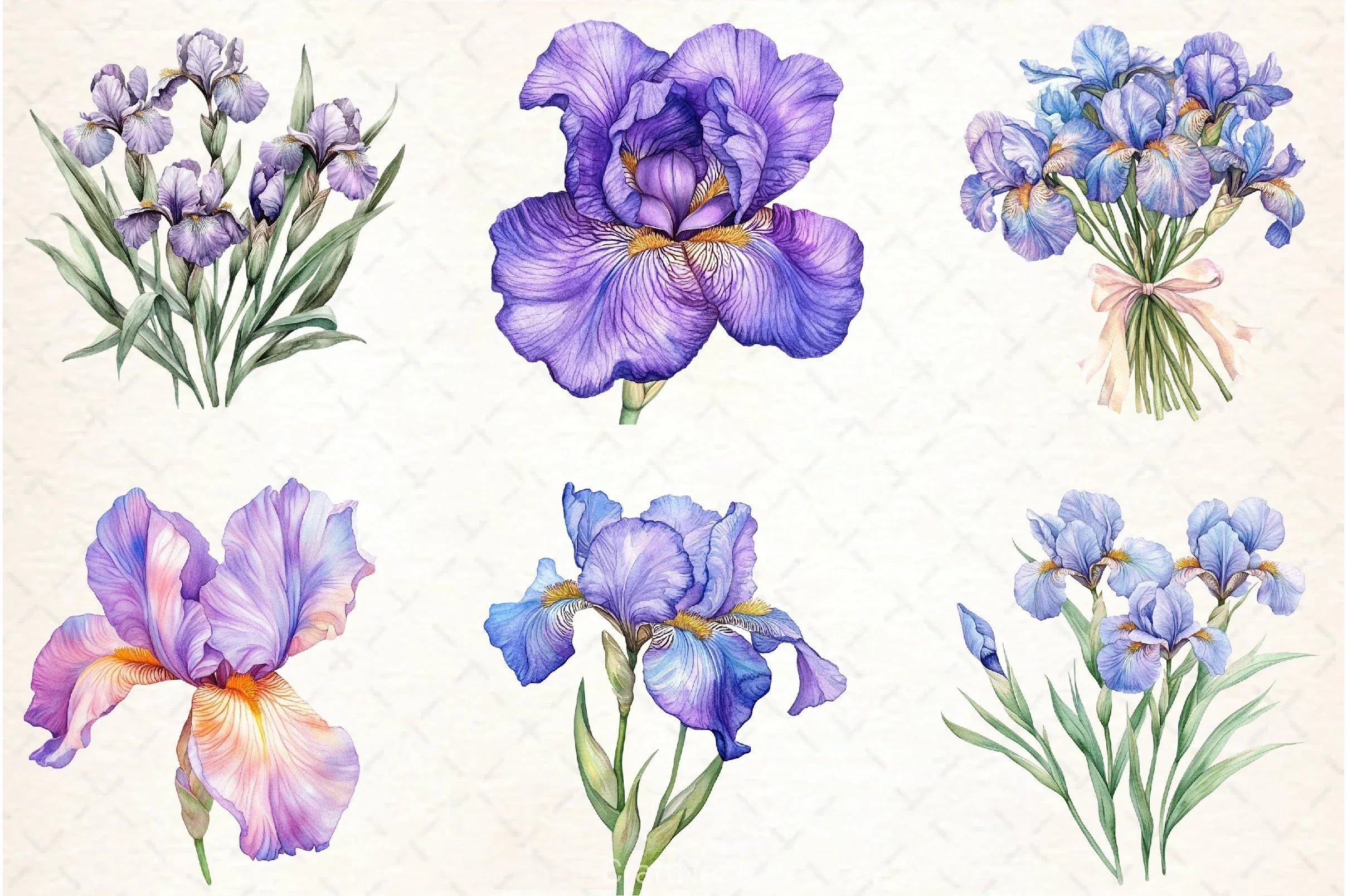 Iris Flower Clipart Bundle - CraftNest - Digital Crafting and Art