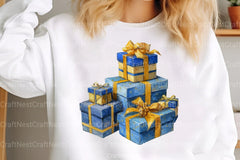 Blue and Gold Christmas Navy Clipart Bundle - CraftNest - Digital Crafting and Art