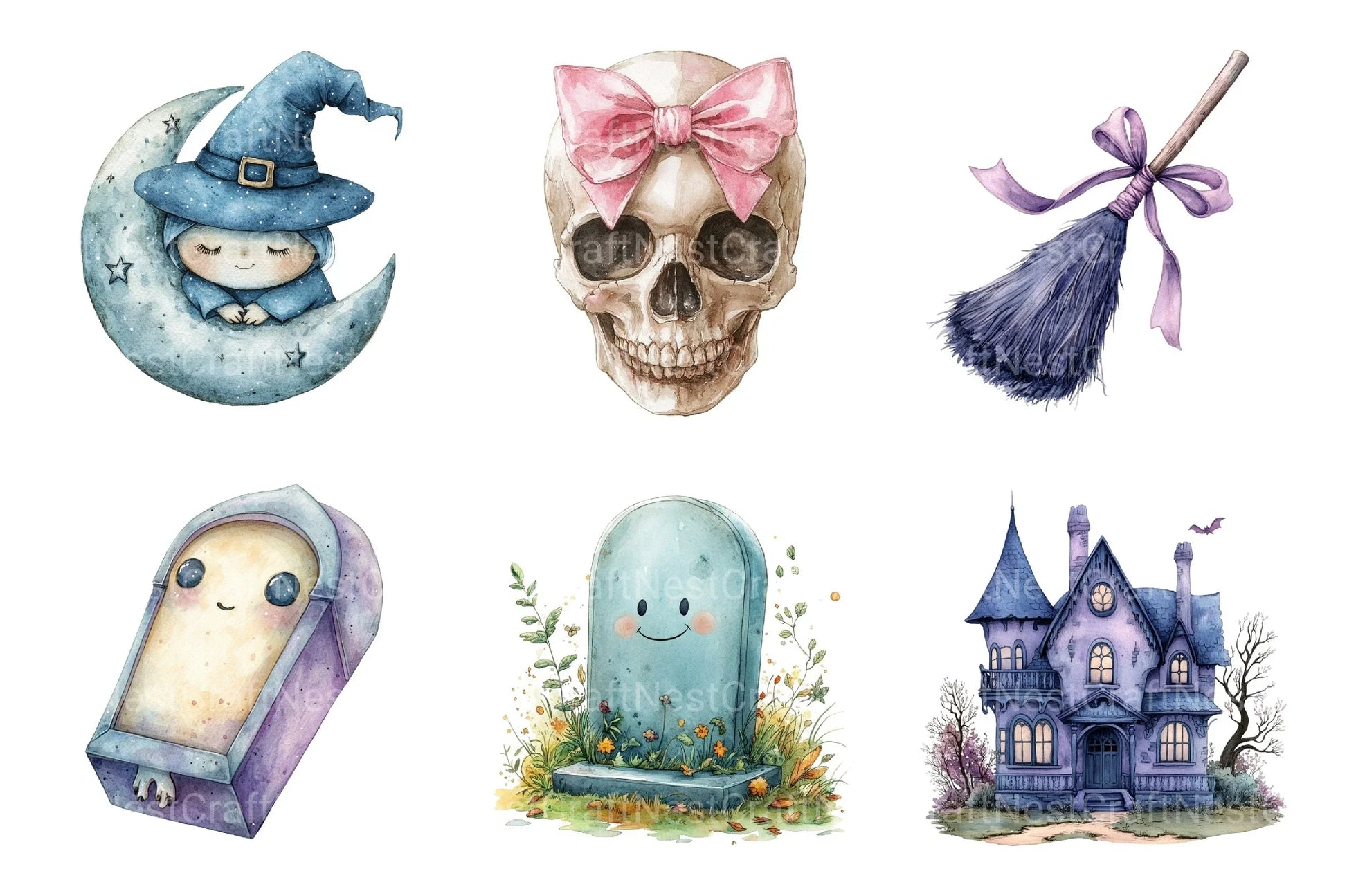 Cute Halloween Clipart Bundle 1 - CraftNest - Digital Crafting and Art