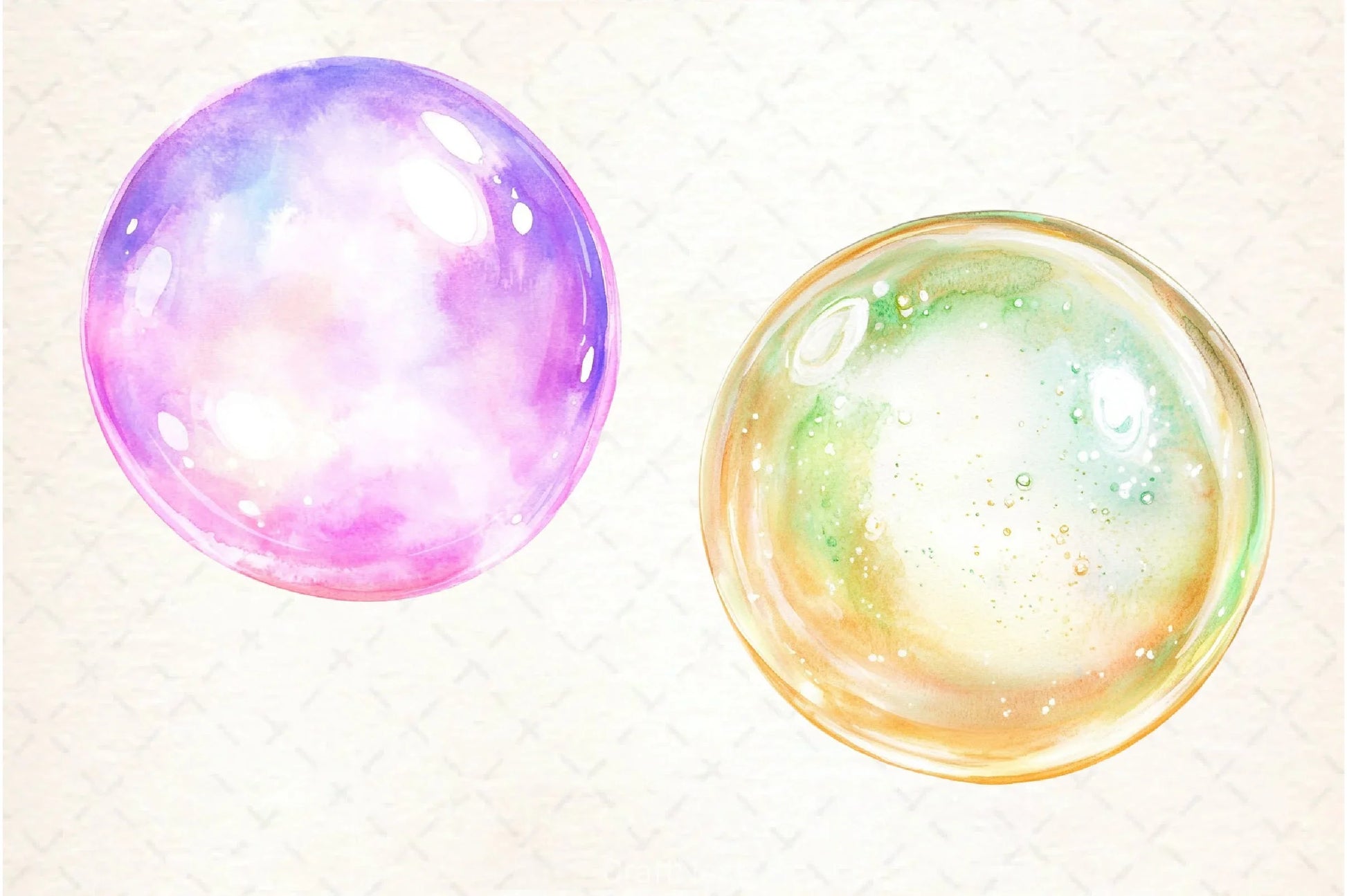 Watercolour Iridescent Bubble Clipart Bundle - CraftNest - Digital Crafting and Art