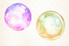 Watercolour Iridescent Bubble Clipart Bundle - CraftNest - Digital Crafting and Art