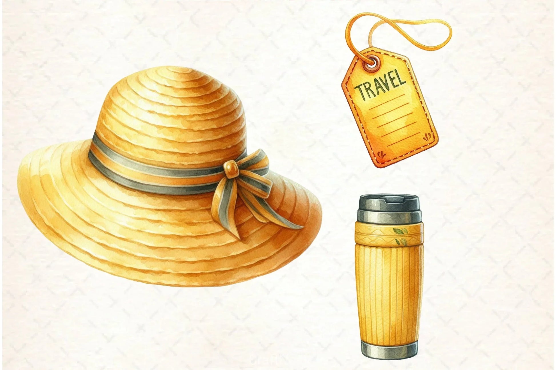 Cute Yellow Travel Clipart Bundle 1 - CraftNest - Digital Crafting and Art