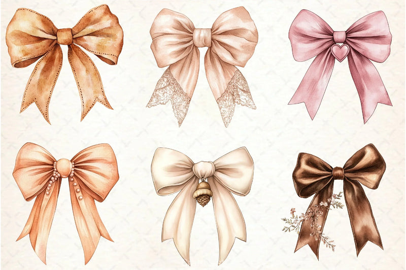 Autumn Coquette Bows Clipart Bundle - CraftNest - Digital Crafting and Art