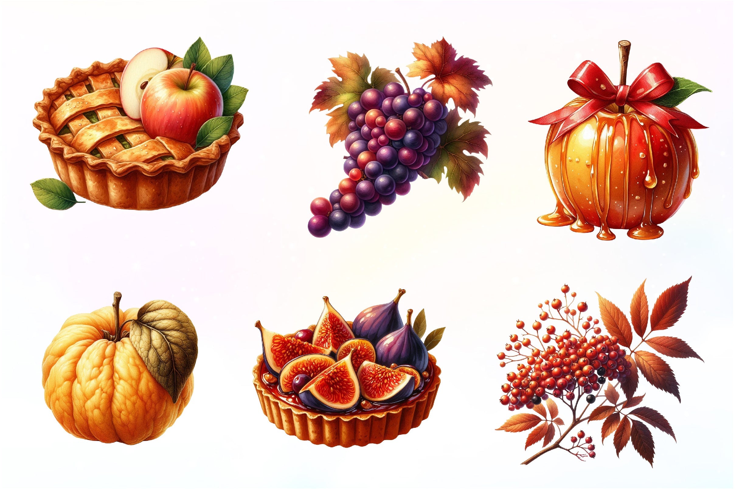 Autumn Fruits Clipart Bundle