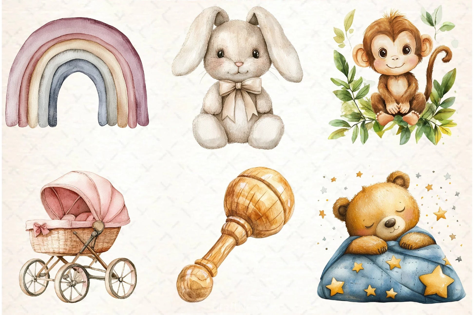 Boho Baby Clipart Bundle - CraftNest - Digital Crafting and Art