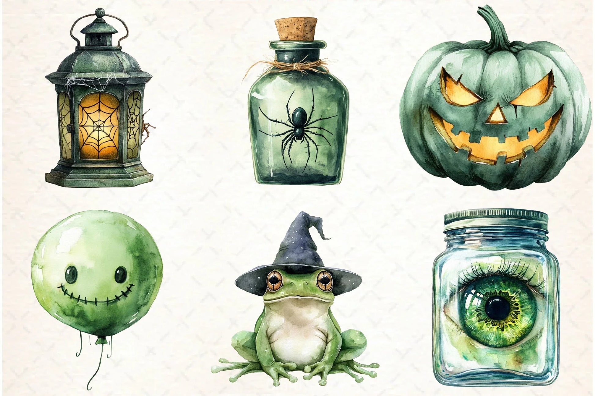 Green Halloween Clipart Bundle - CraftNest - Digital Crafting and Art