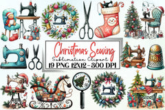 Christmas Sewing Clipart Bundle - CraftNest - Digital Crafting and Art