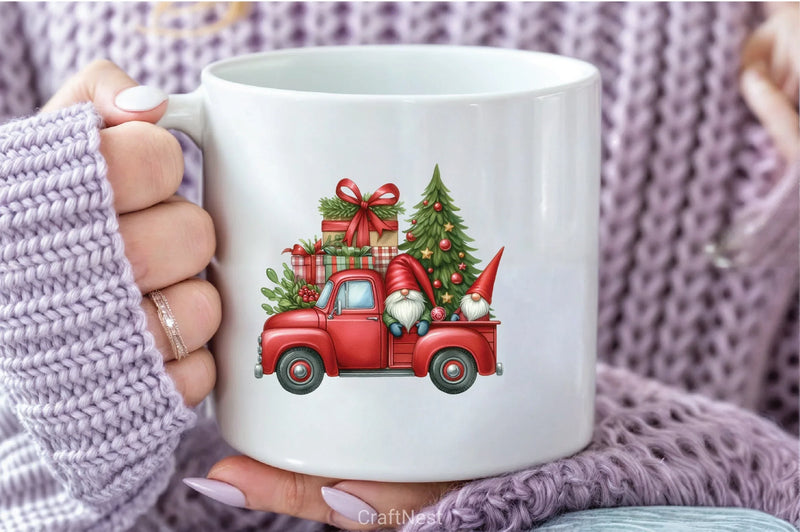 Christmas Gnome & Truck Clipart Bundle 1 - CraftNest - Digital Crafting and Art