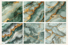 Sage Gold Marble Digital Background Bundle - CraftNest - Digital Crafting and Art