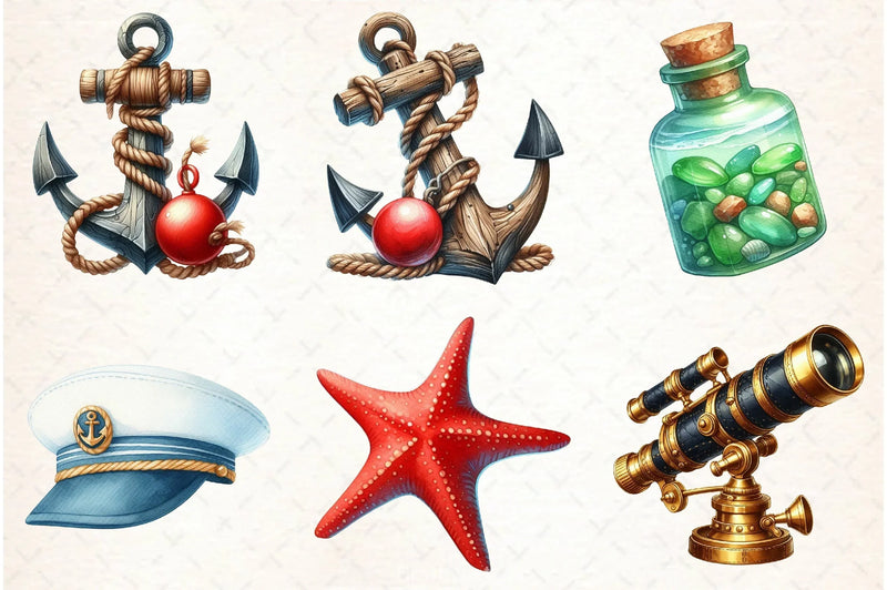 Nautical Decor Clipart Bundle - CraftNest - Digital Crafting and Art