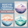 Mountain Landscape Minimalist Clipart Bundle