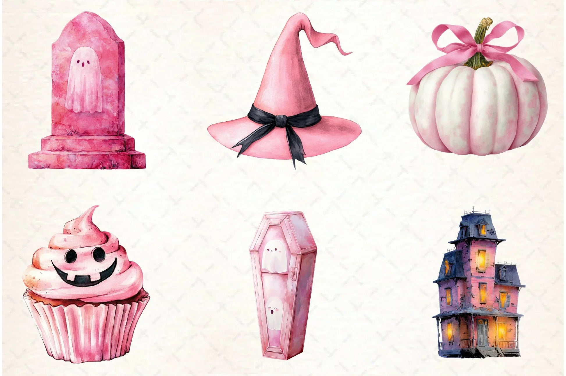 Pastel Pink Halloween Clipart Bundle - CraftNest - Digital Crafting and Art