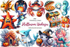 Cute Halloween Undersea Clipart Bundle