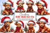 Christmas Baby Highland Cow Clipart Bundle