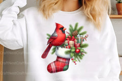 Christmas Red Cardinal Festive Bird Clipart Bundle - Digital Download - CraftNest - Digital Crafting and Art