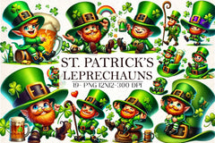 St Patrick's Leprechauns Clipart Bundle - CraftNest - Digital Crafting and Art