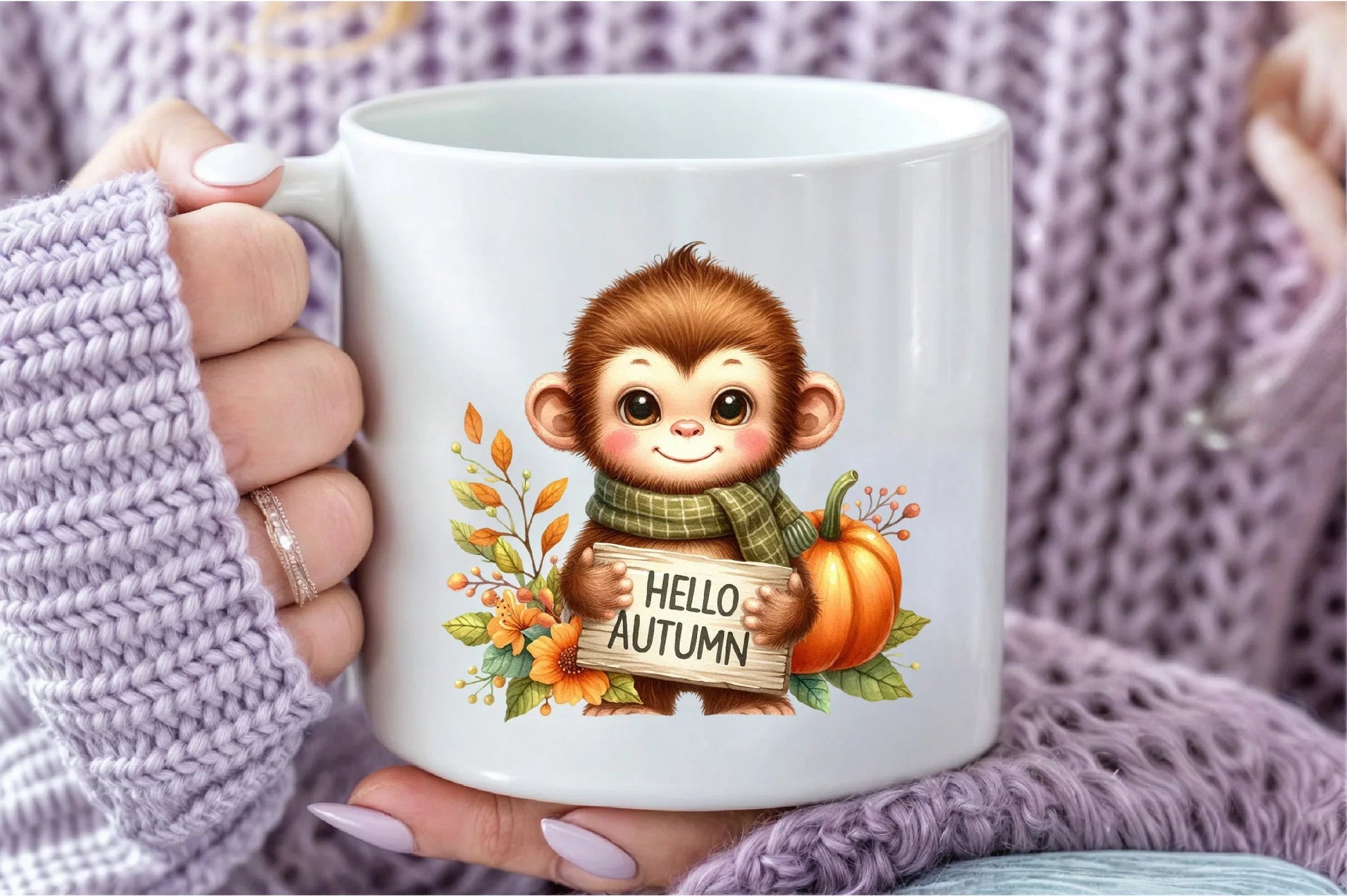 Cute Autumn Monkey Clipart Bundle - CraftNest - Digital Crafting and Art