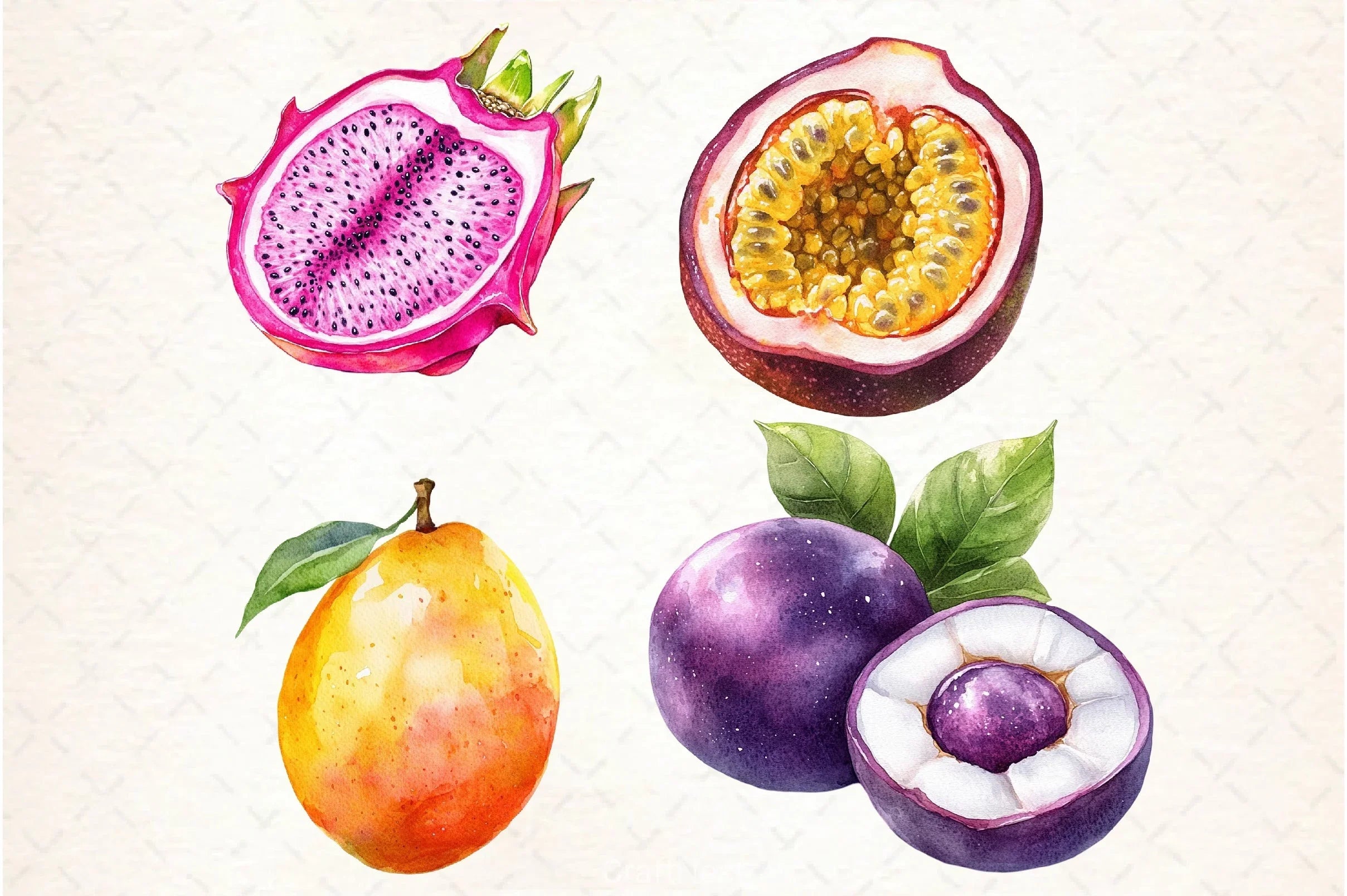 Tropical Fruit Clipart Bundle - CraftNest - Digital Crafting and Art