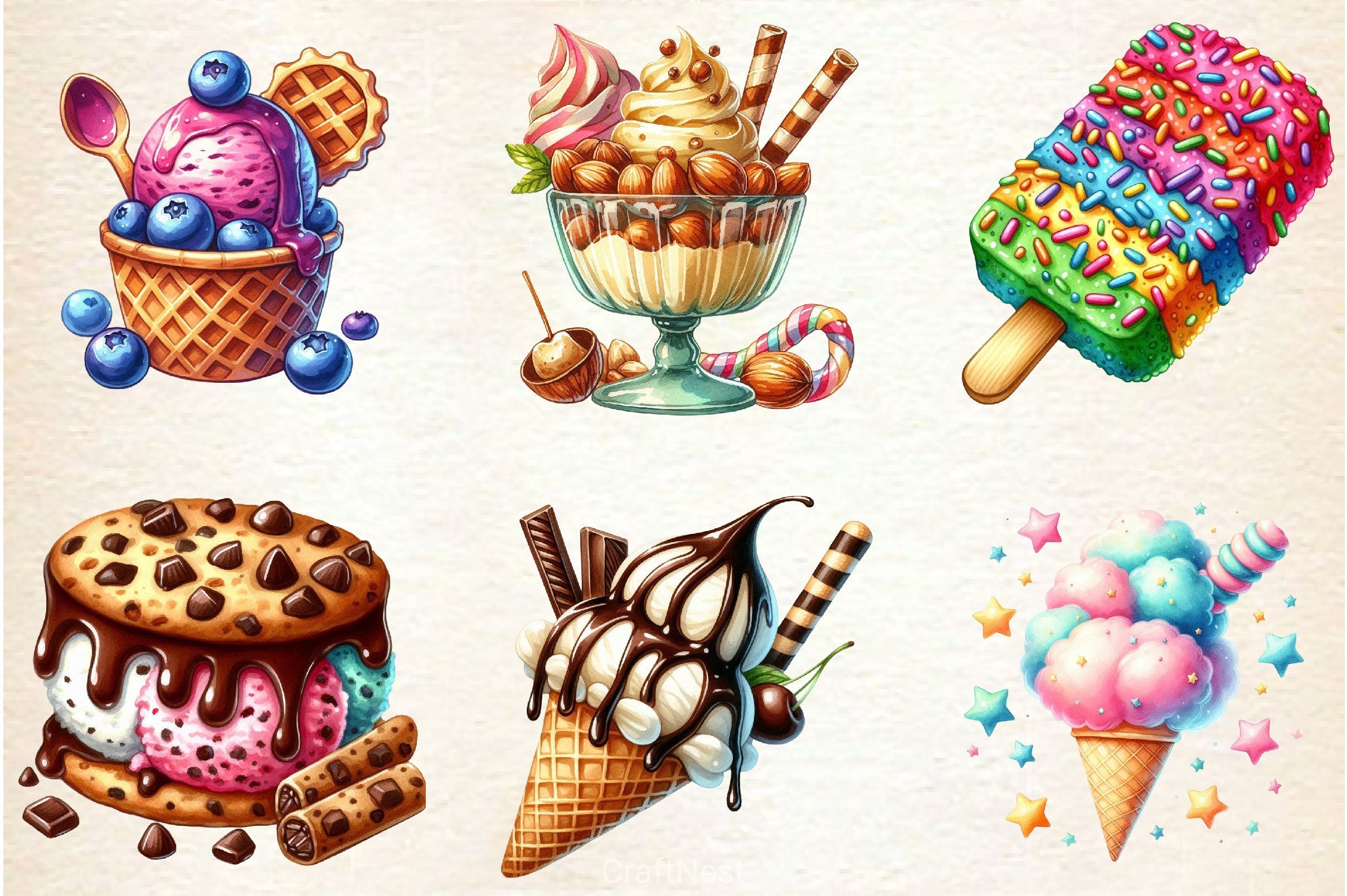 Summer Ice Cream Clipart Bundle 8