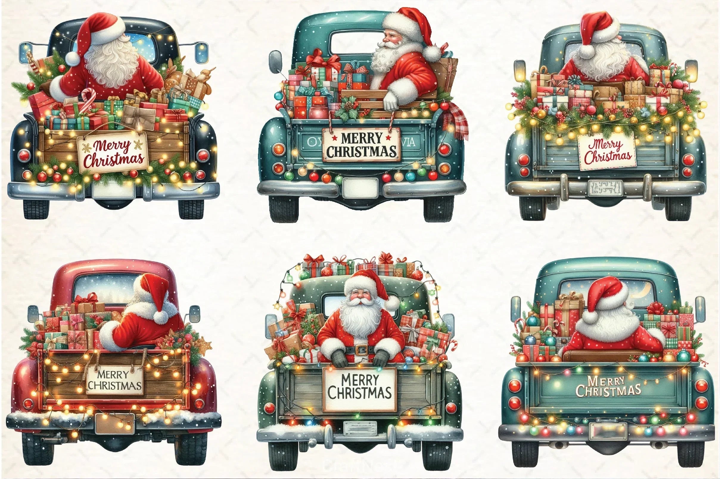 Christmas Gnome & Truck Clipart Bundle 3 - CraftNest - Digital Crafting and Art